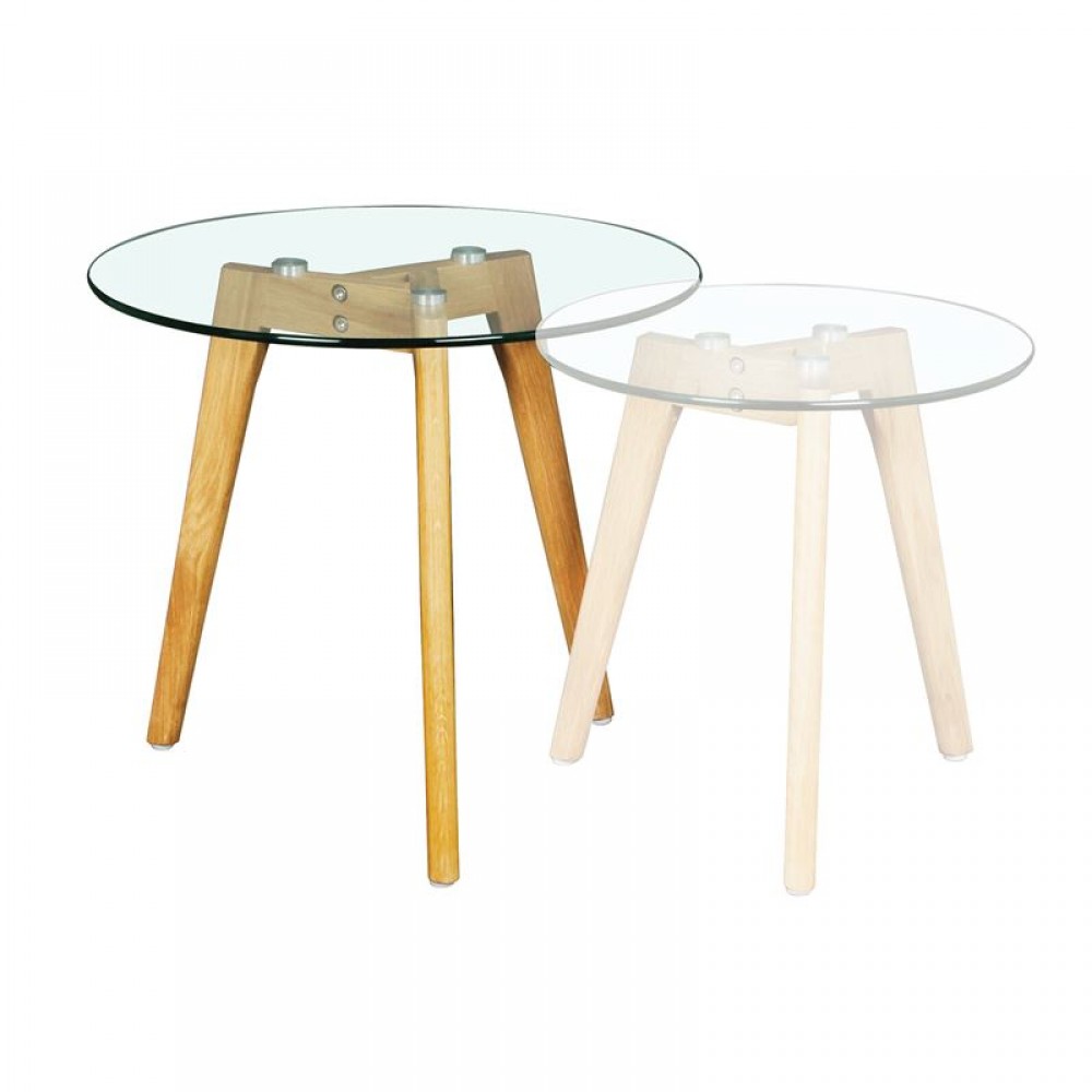 Target Βοηθ.τραπεζάκι Φ40/η41Cm Ξύλο/γυαλί 8Mm