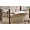 Κρεβάτι Vincent daybed μέταλλο-ξύλο χρώματος μαύρο και καρυδί 90x190εκ