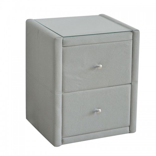 Wilton Κομοδίνο Ύφασμα Grey Stone / Προστατευτικό Γυαλί Επιφάνειας