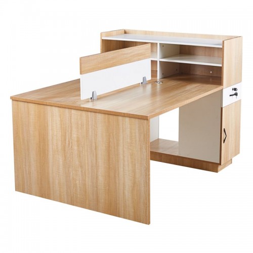 Workstation Γραφείο - Σταθμός Εργασίας 2 Θέσεων, Melamine Απόχρωση Sonoma-Άσπρο
