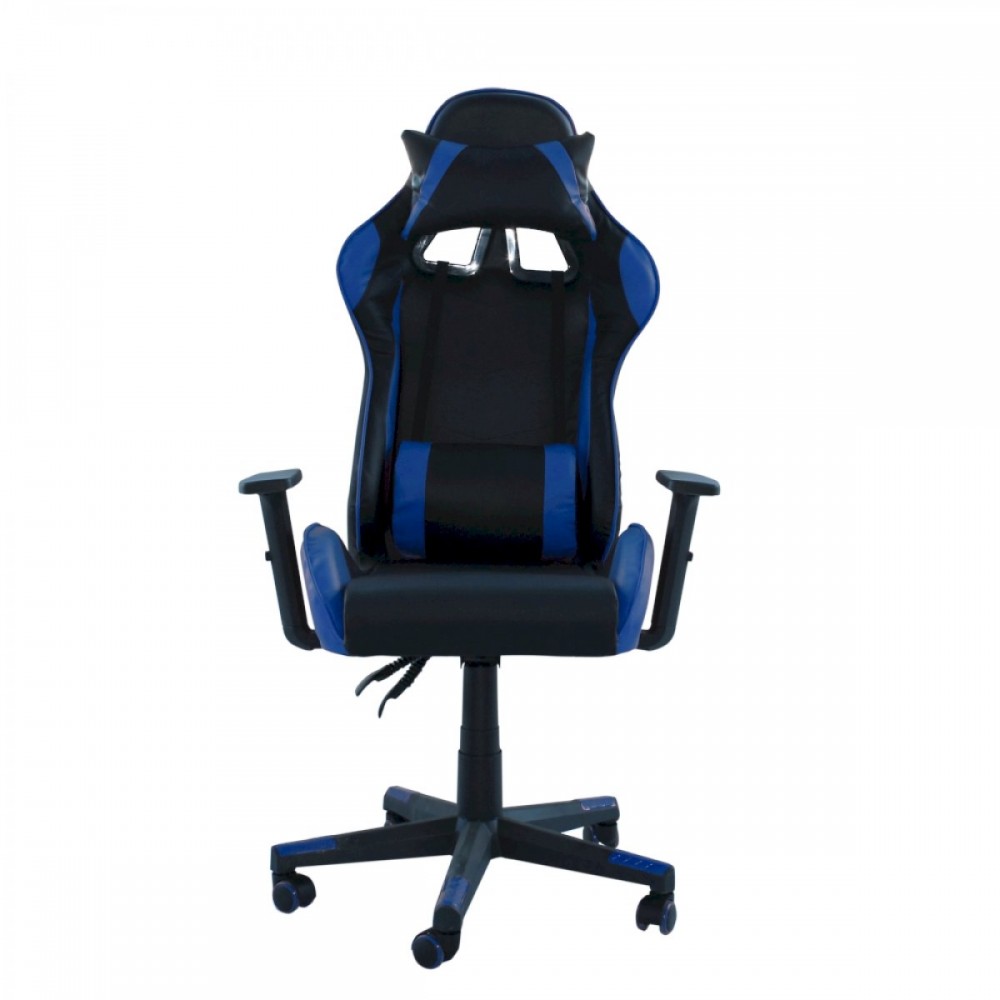 Καρέκλα γραφείου gaming απο pu χρώμα μαύρο-μπλε 70x71x123/133