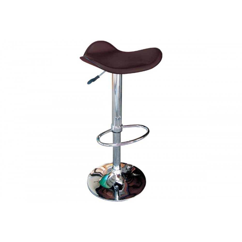 Σκαμπώ μπάρ SADDLE με αμορτισέρ, βάση χρωμίου και κάθισμα με επένδυση τεχνόδερμα σε καφέ χρώμα EM100.2 (Σετ 2τμχ)