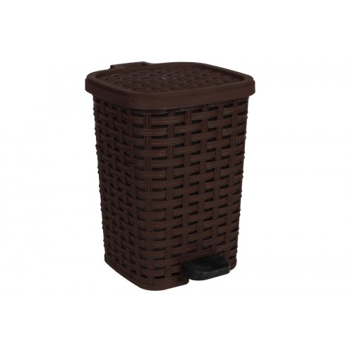Κάδος μπάνιου πλαστικός rattan 20Χ20Χ27 εκ. σκούρο καφέ – HP 07.16.0048