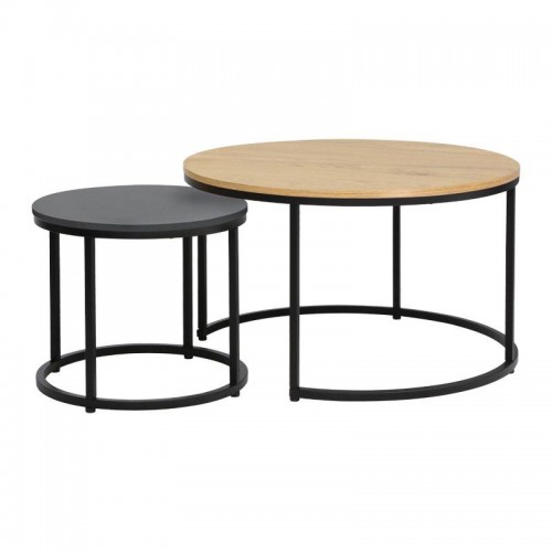 Σετ 2 Τραπεζακια Σαλονιου Fylliana Fonzy Sonoma Χρωμα 75X75X48Εκ