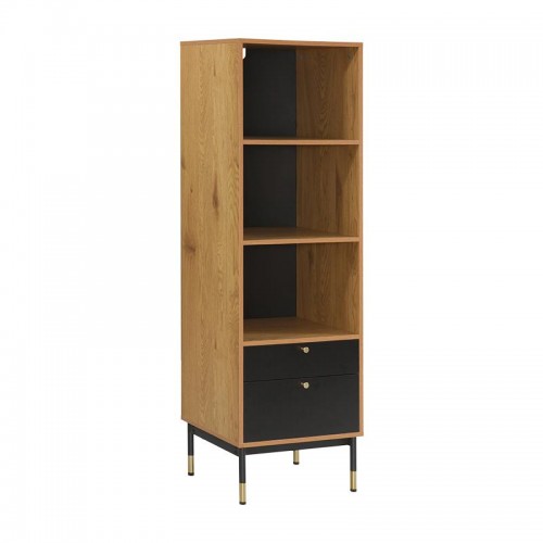 Βιβλιοθηκη-Ραφιερα Με 3 Ραφια Kai 1 Ντουλαπι Fylliana Living Grey Oak Χρωμα 48X40X155Εκ