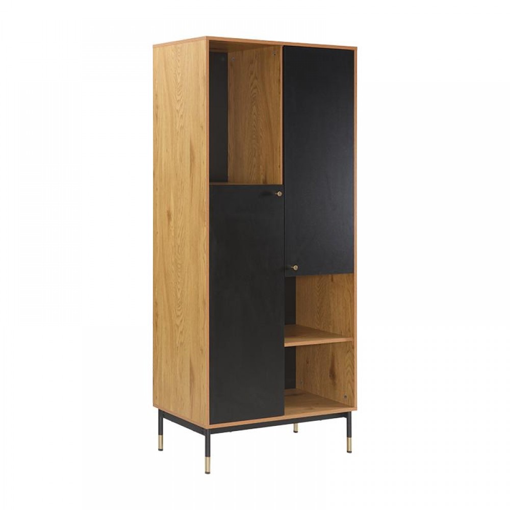 Βιτρινα Με 2 Πορτεσ Fylliana Living Grey Oak Χρωμα 80X40X182Εκ
