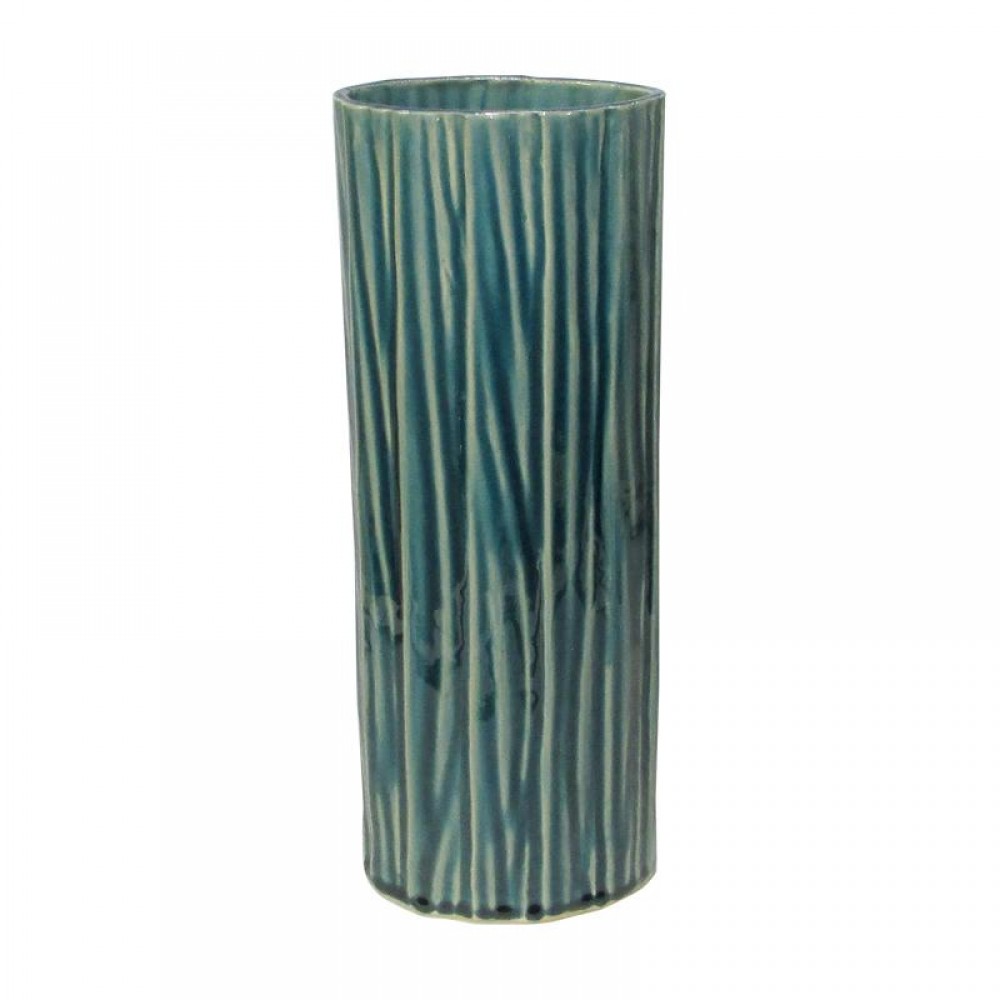 Κεραμικο Βαζο Fylliana 606054 Πρασινο Χρωμα 13,5X9,5X35,5Εκ