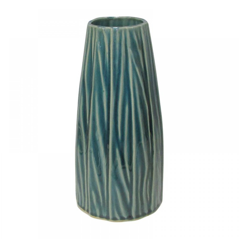 Κεραμικο Βαζο Fylliana 606055 Πρασινο Χρωμα 14,2X14,2X28,7Εκ