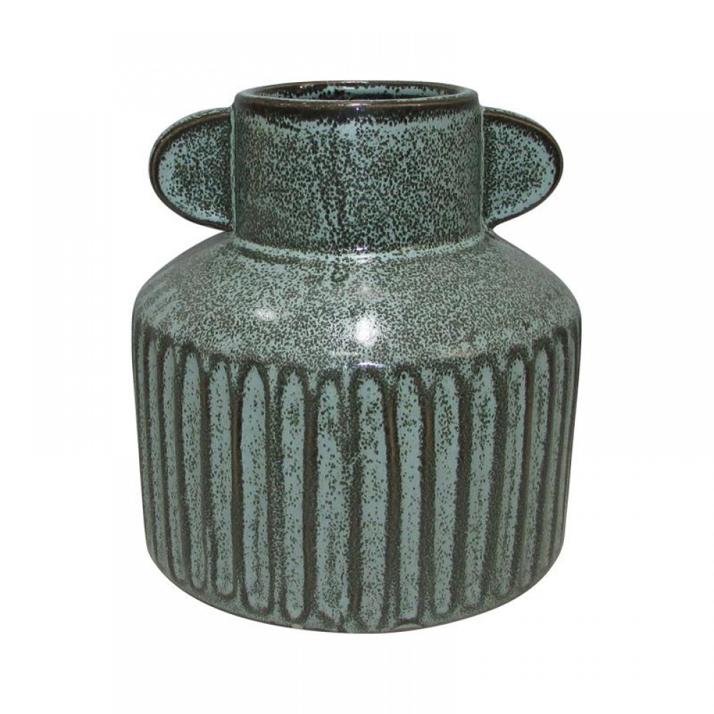 Κεραμικο Βαζο Fylliana 606112 Σιελ Χρωμα 17,6X17,6X18,5Εκ