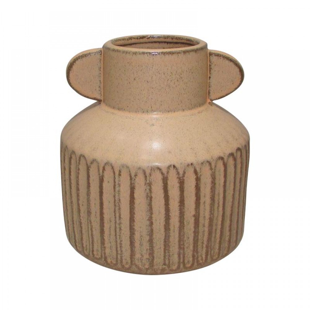 Κεραμικο Βαζο Fylliana 606112 Καφε Χρωμα 17,6X17,6X18,5Εκ