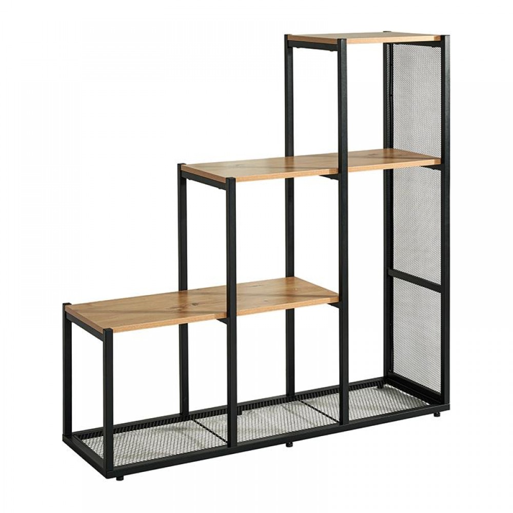 Βιβλιοθηκη-Ραφιερα Μεταλλικη Fylliana Edge 2276 Grey Oak Χρωμα 106X33X112Εκ