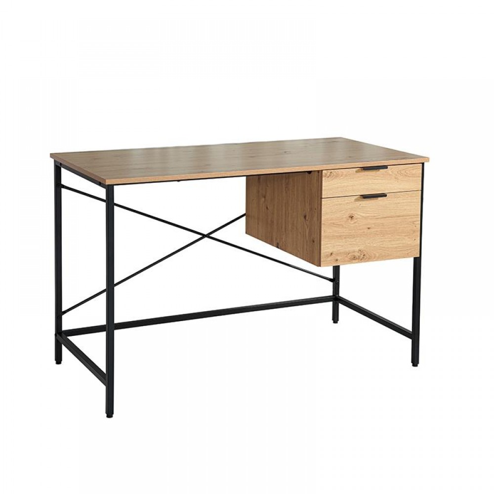 Μεταλλικο Γραφειο Fylliana Edge 1932 Grey Oak Χρωμα 120X60X76Εκ