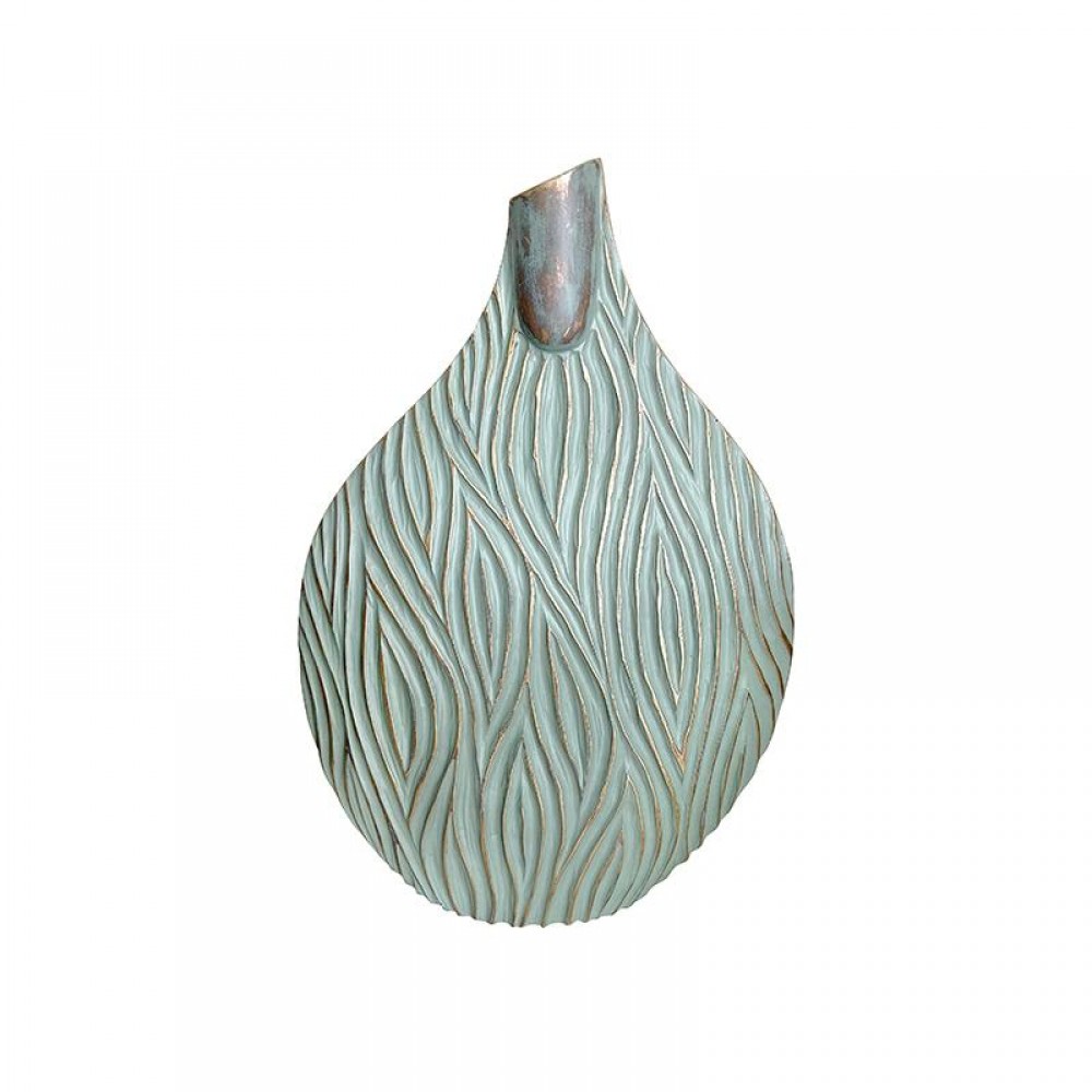 Polyresin Βαζο Fylliana 2206 Πρασινο Χρωμα 30,5X11,5X46,5Εκ