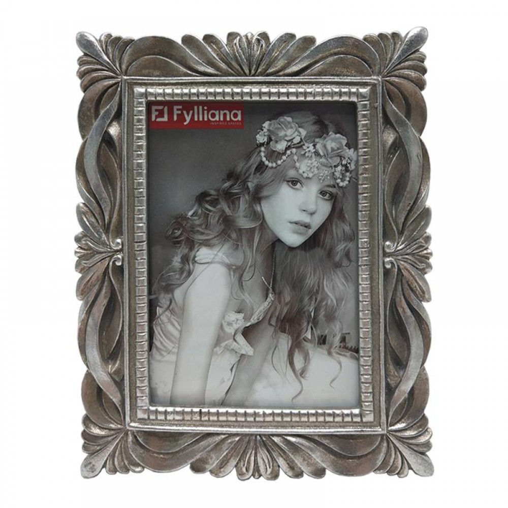 Κορνιζα Polyresin Fylliana 21720 10*15 Ασημι Χρωμα 15.5*1.5*20.5
