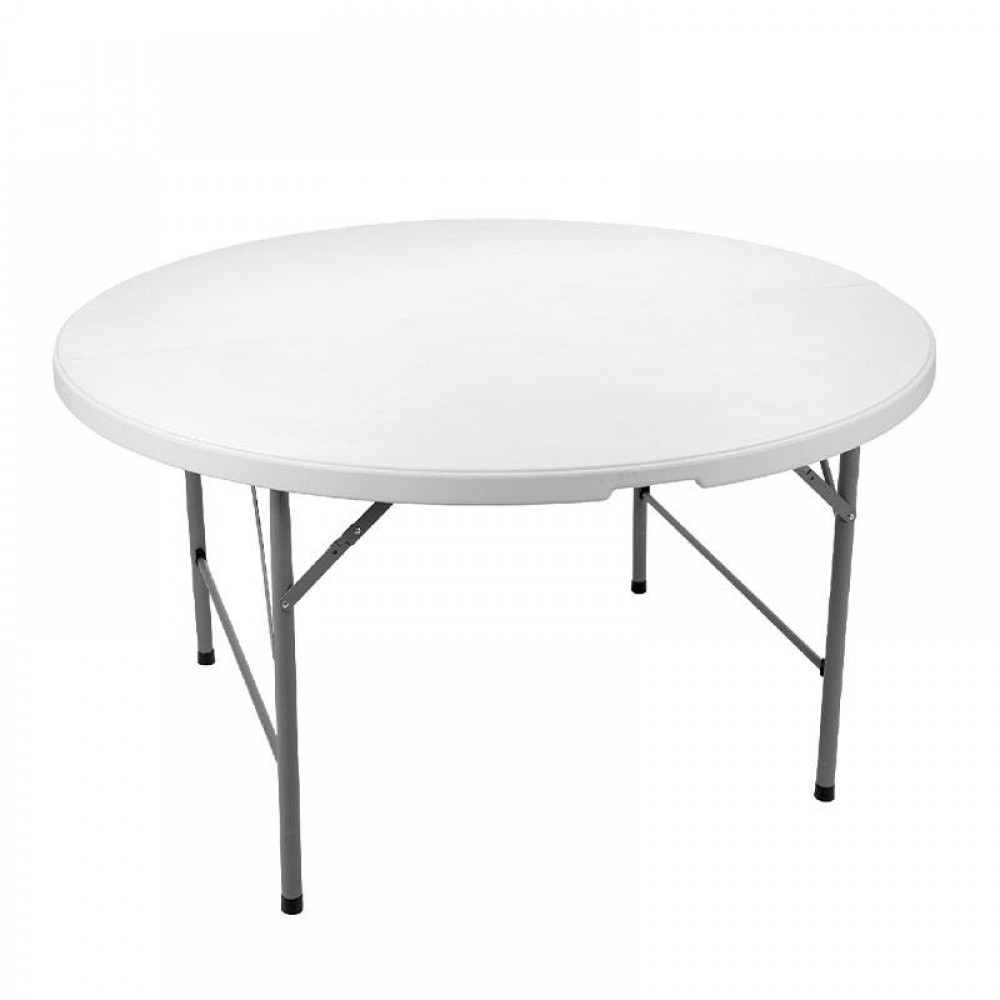 Τραπεζι Συνεδριου-Catering Fylliana Λευκο 120X74 Στρογγυλο Πτυσσομενο