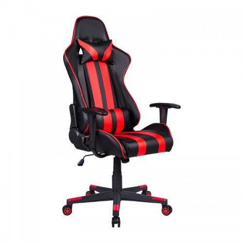 Καρεκλα Gaming Fylliana Sar-12 Μαυρο-Κοκκινο Τεχνοδερμα 64*53*135