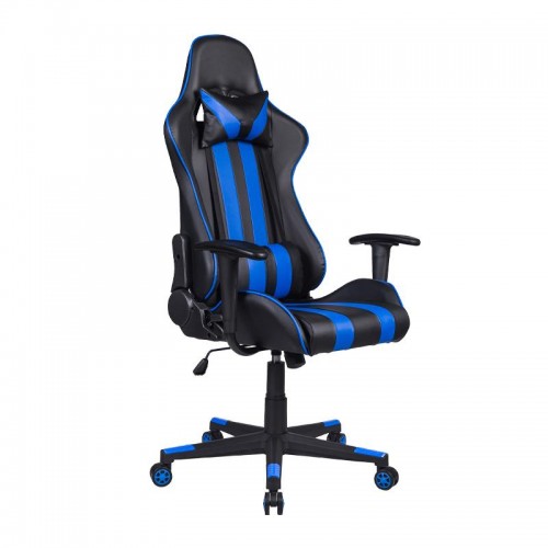Καρεκλα Gaming Fylliana Sar-12 Μαυρο-Μπλε Τεχνοδερμα 64*53*135