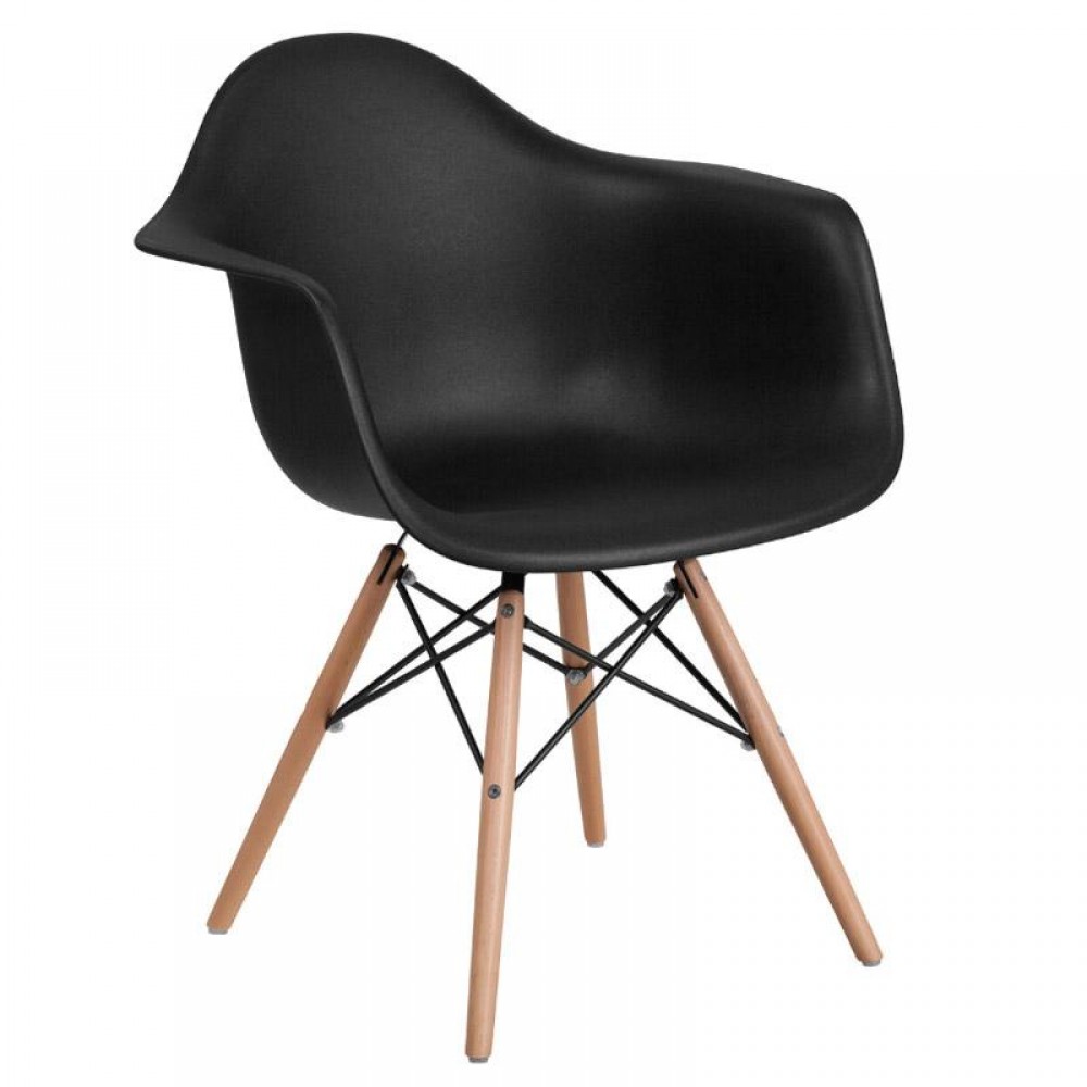 Καρεκλα Fylliana Casual Μαυρο Καθισμα Με Φυσικα Ποδια 65*64*79