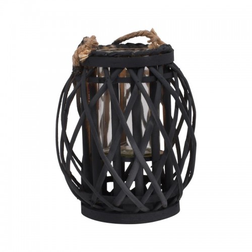 Φαναρι Bamboo Fylliana Amare Με Γυαλι Μαυρο Χρωμα 19X34