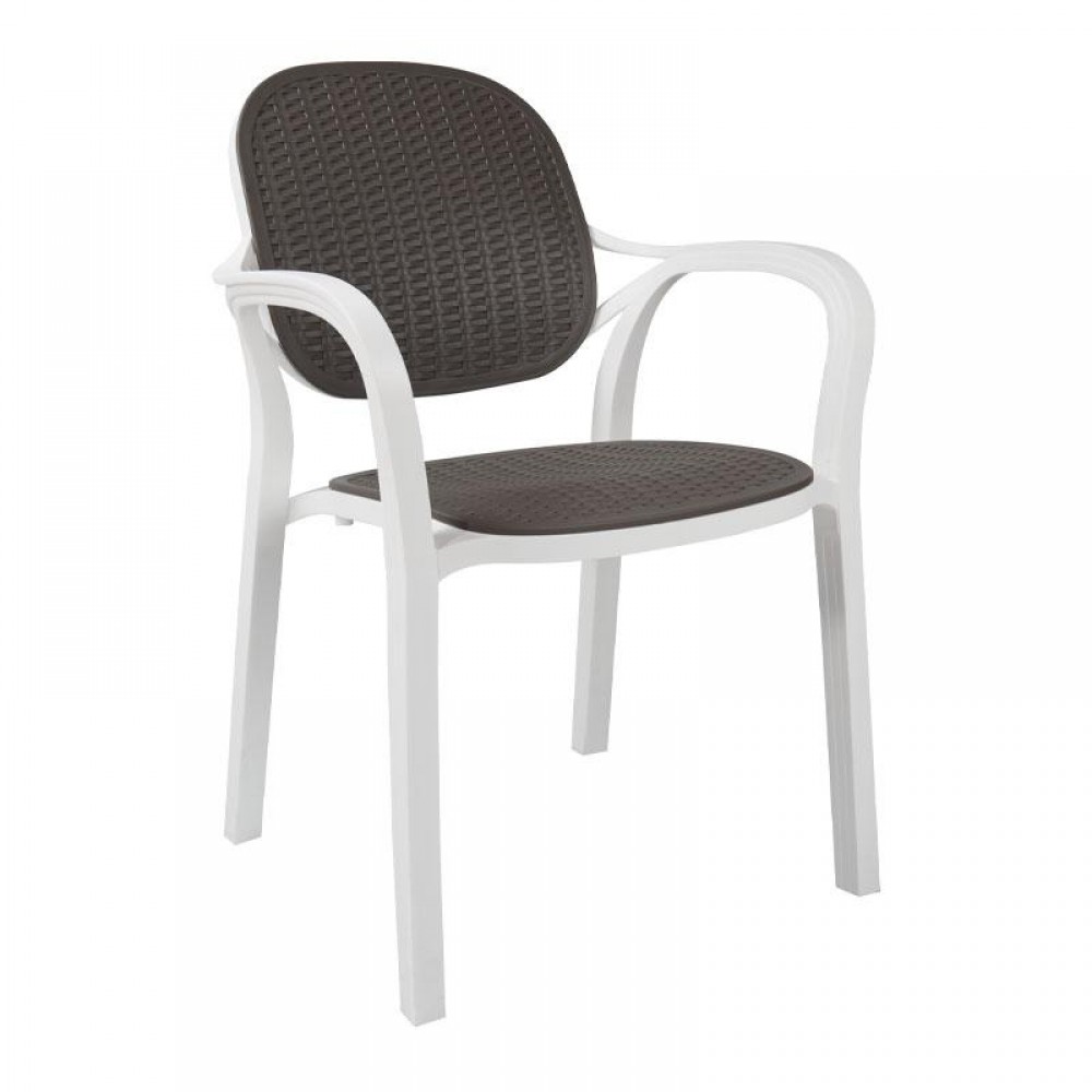 Καρεκλα Κηπου Fylliana Eliza Λευκο-Ανθρακι Χρωμα 58X58X84Εκ
