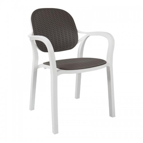 Καρεκλα Κηπου Fylliana Eliza Λευκο-Ανθρακι Χρωμα 58X58X84Εκ