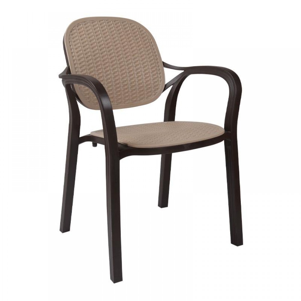 Καρεκλα Κηπου Fylliana Eliza Καφε-Μπεζ Χρωμα 58X58X84Εκ