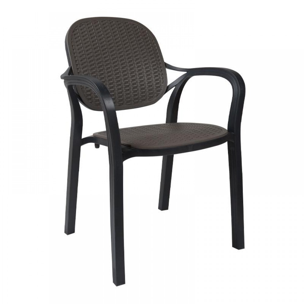 Καρεκλα Κηπου Fylliana Eliza Ανθρακι Χρωμα 58X58X84Εκ