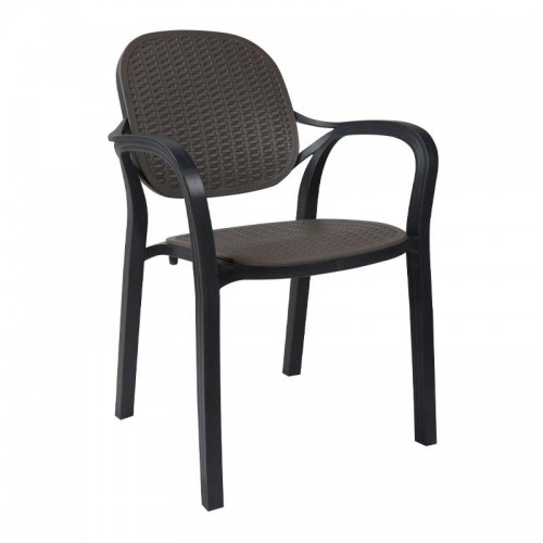 Καρεκλα Κηπου Fylliana Eliza Ανθρακι Χρωμα 58X58X84Εκ