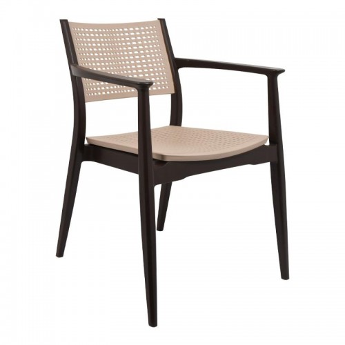 Καρεκλα Εξοχησ Fylliana Best Καφε Με Μπεζ Χρωμα 57,5X55X80Εκ