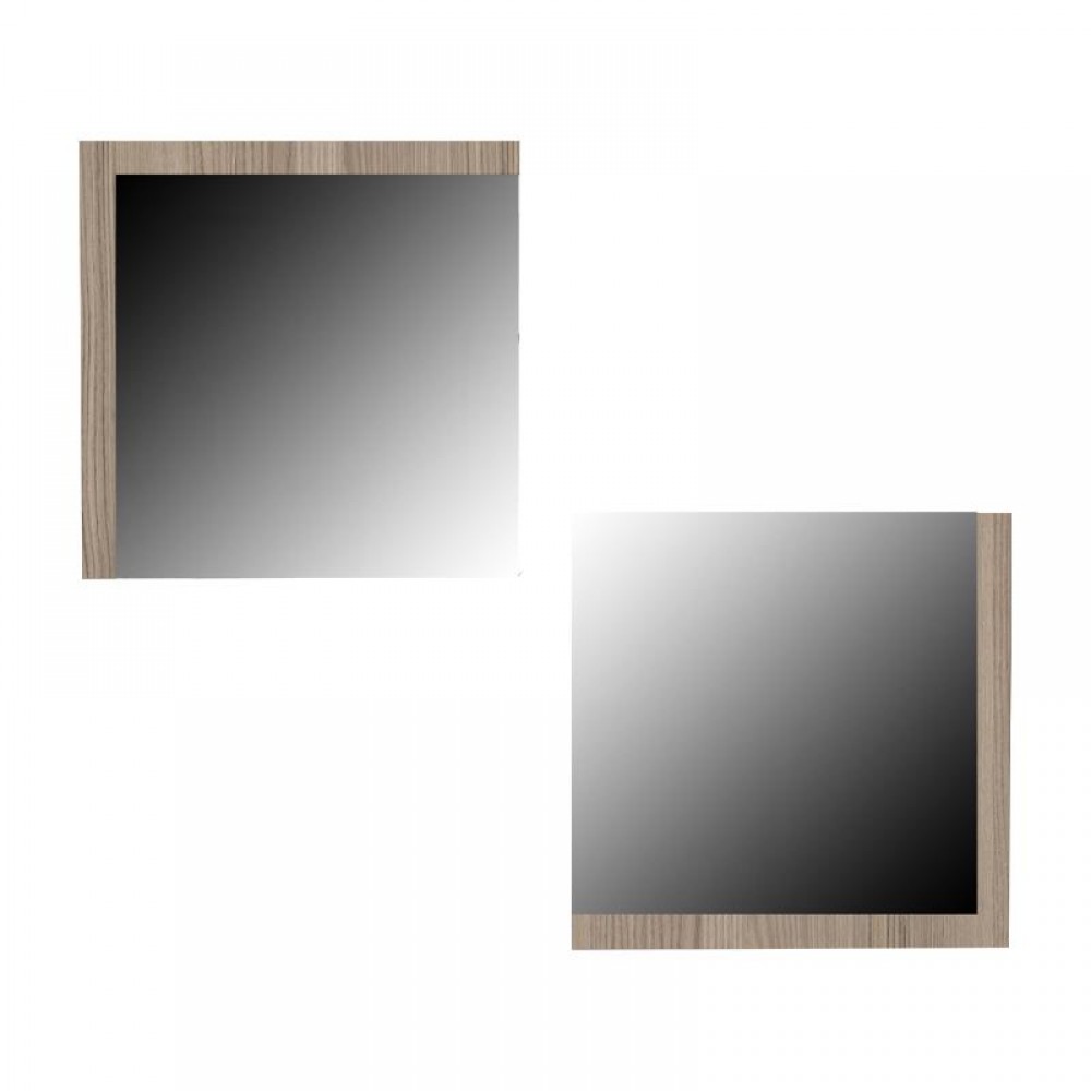 Σετ 2 Καθρεφτεσ Τοιχου Fylliana Charles Grey Oak 60*60Εκ
