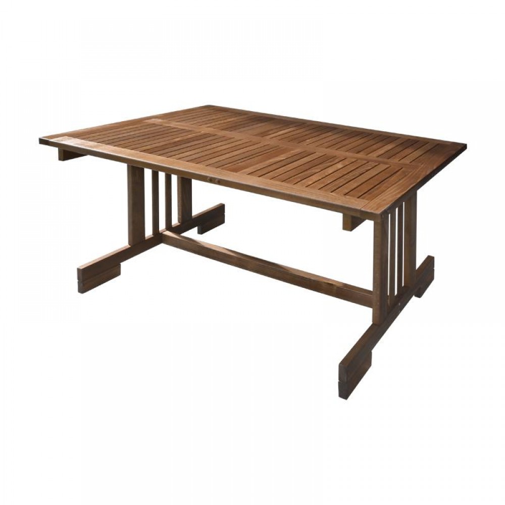 Ξυλινο Τραπεζι Κηπου Fylliana Borneo Καρυδι Χρωμα 140X80X72Εκ