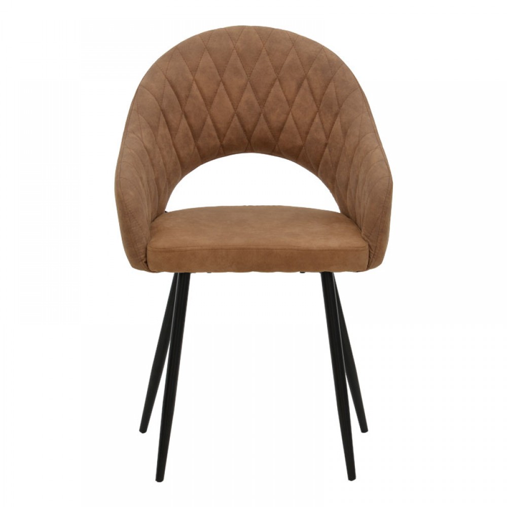 Πολυθρόνα Macie Pakoworld Καφέ Antique Pu-Μαύρο 58X50X85Εκ