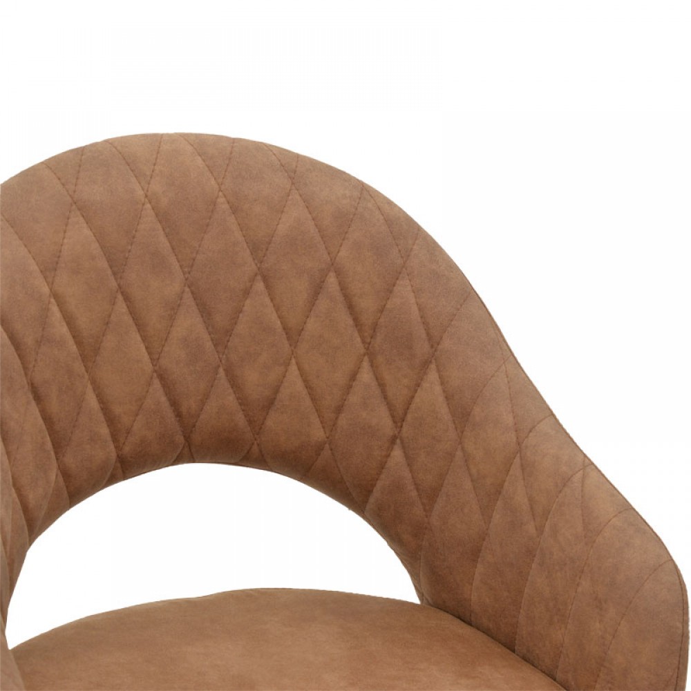 Πολυθρόνα Macie Pakoworld Καφέ Antique Pu-Μαύρο 58X50X85Εκ