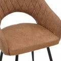 Πολυθρόνα Macie Pakoworld Καφέ Antique Pu-Μαύρο 58X50X85Εκ