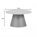 Τραπέζι Σαλονιού Soleire Inart Λευκό Μαρμάρου Sintered Stone -Μεταλλική Βάση Φ70X41.5Εκ