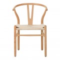 Καρέκλα Wishbone Pakoworld Rubberwood-Σχοινί Σε Φυσική Απόχρωση 53.5X57X74Εκ