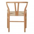 Καρέκλα Wishbone Pakoworld Rubberwood-Σχοινί Σε Φυσική Απόχρωση 53.5X57X74Εκ