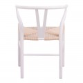 Καρέκλα Wishbone Pakoworld Rubberwood-Σχοινί Σε Λευκή Απόχρωση 53.5X57X74Εκ