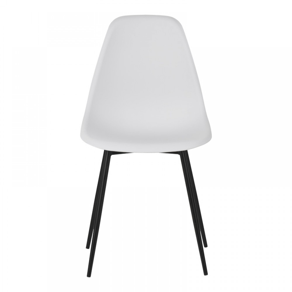 Καρέκλα Ballen Pakoworld Pp Λευκό Με Μαύρα Μεταλλικά Πόδια 41.5X53X84.5Εκ