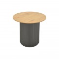 Βοηθητικό Τραπέζι Dovel Pakoworld Mdf Σε Sonoma -Μαύρο Μέταλλο Φ50X50Εκ