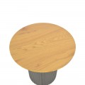 Βοηθητικό Τραπέζι Dovel Pakoworld Mdf Σε Sonoma -Μαύρο Μέταλλο Φ50X50Εκ