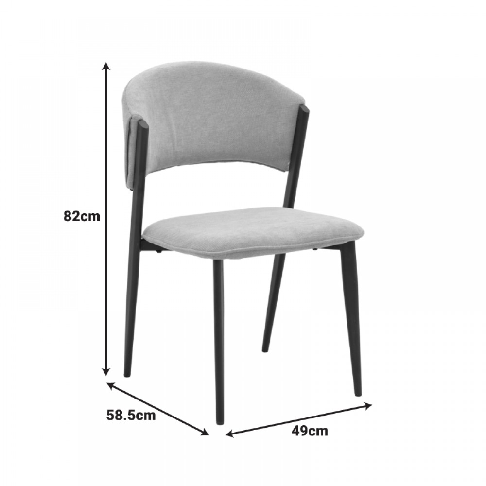 Καρέκλα Dolez Pakoworld Μπεζ Ύφασμα-Πόδι Καρυδί Μέταλλο 49X58.5X82Εκ