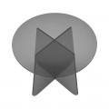 Τραπέζι Βοηθητικό Cleary Pakoworld Tempered 8Mm Γυαλί Ανθρακί Φ50X45Εκ