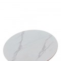 Tραπέζι Balou Pakoworld Sintered Stone Σε Λευκή Απόχρωση Με Όψη Μαρμάρου-Βάση Λευκό Μέταλλο Φ120X73Εκ