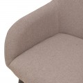 Πολυθρόνα Telia Pakoworld Μπεζ Ύφασμα-Μαύρο Μέταλλο 60X54X85Εκ