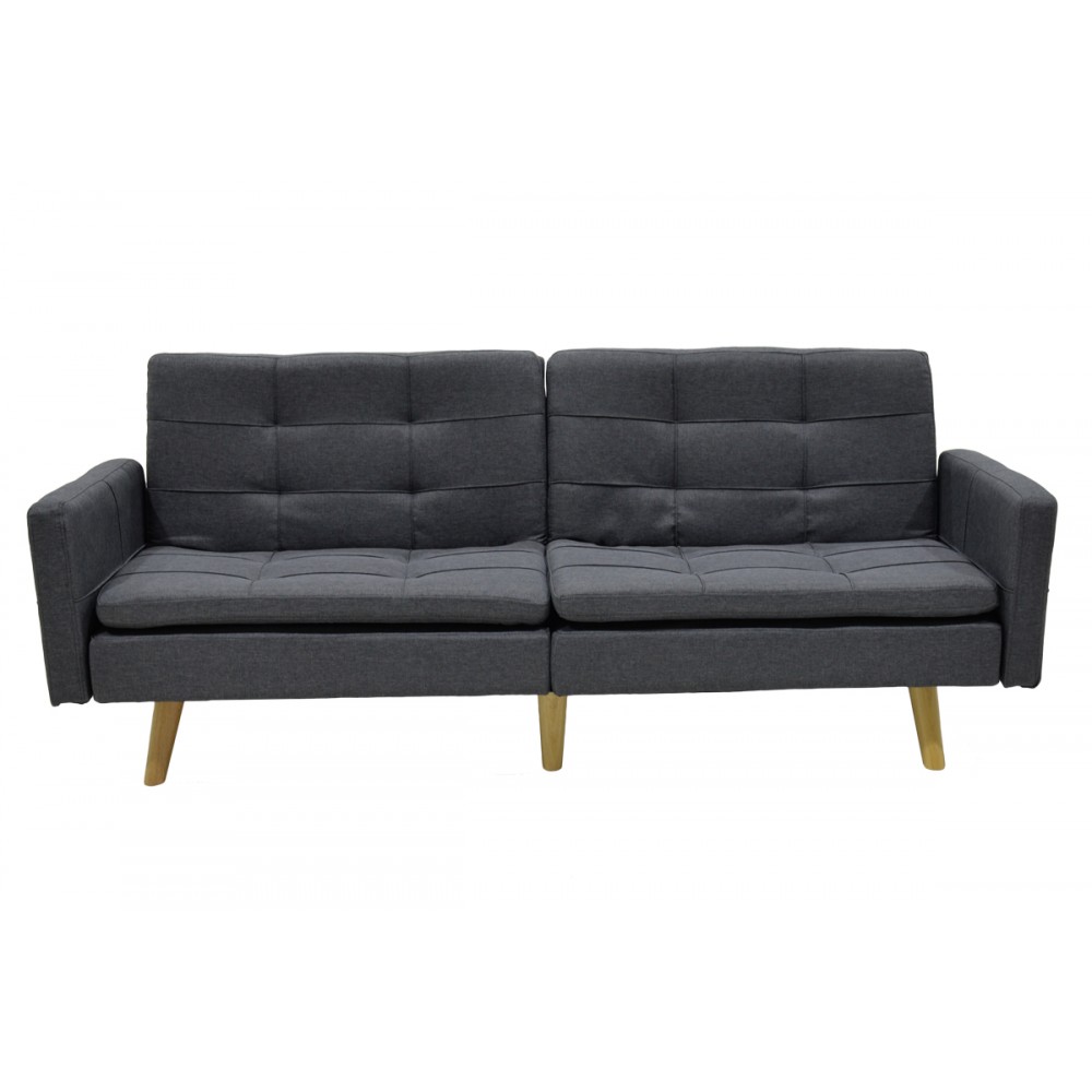 Καναπές-Κρεβάτι Flexible Pakoworld Σε Ανθρακί Ύφασμα 198X87X76Εκ