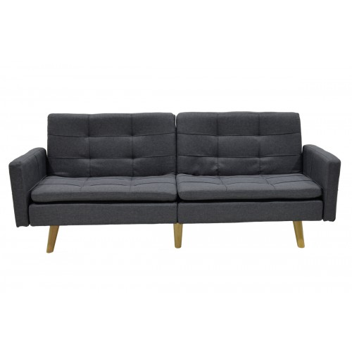 Καναπές-Κρεβάτι Flexible Pakoworld Σε Ανθρακί Ύφασμα 198X87X76Εκ