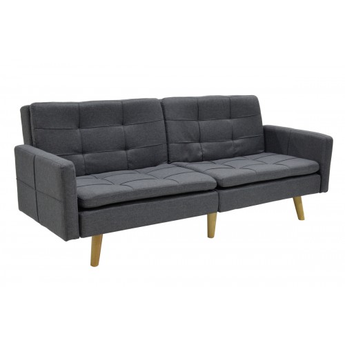 Καναπές-Κρεβάτι Flexible Pakoworld Σε Ανθρακί Ύφασμα 198X87X76Εκ