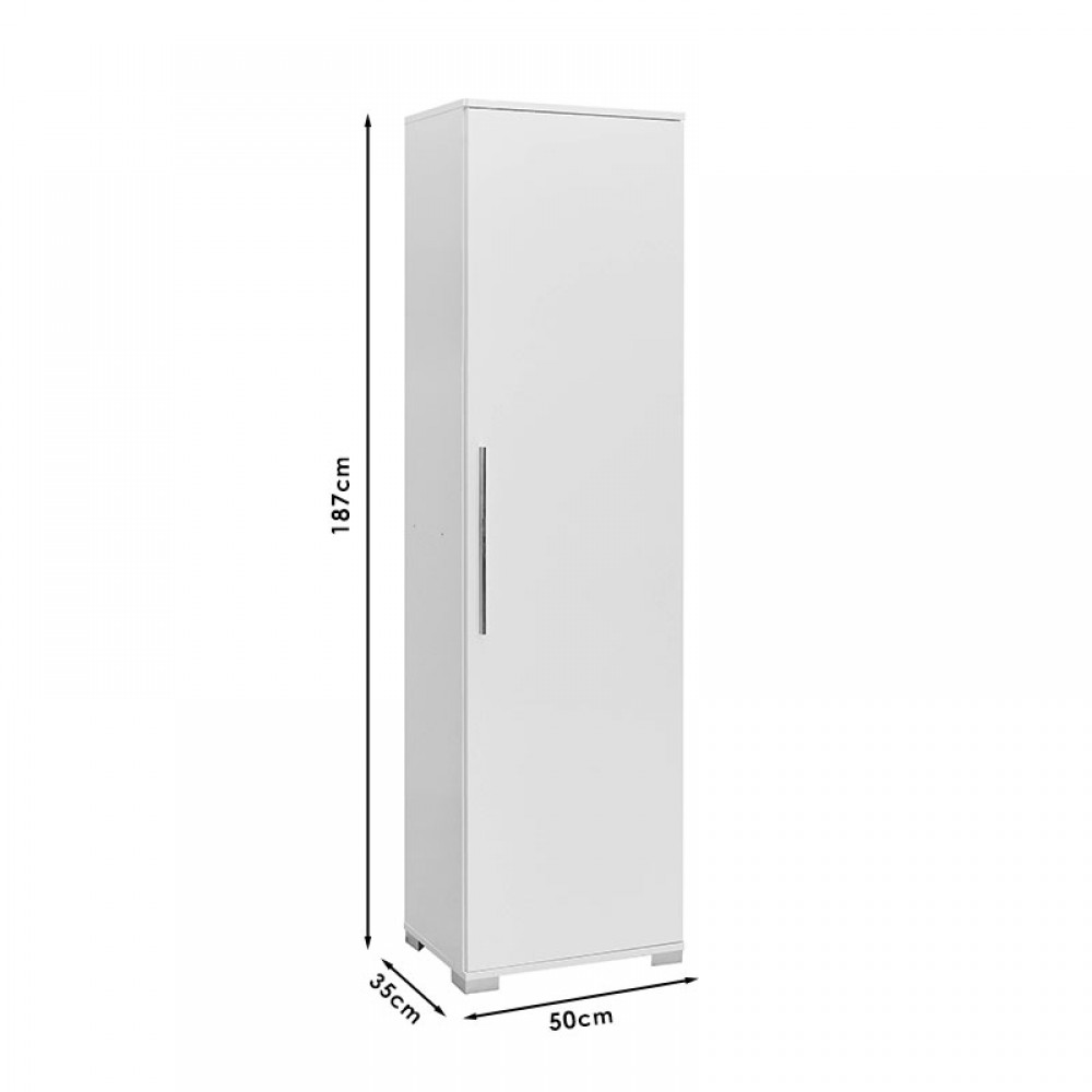 Ντουλάπι-Στήλη Diamond1 Pakoworld Λευκό Gloss 50X35X187Εκ