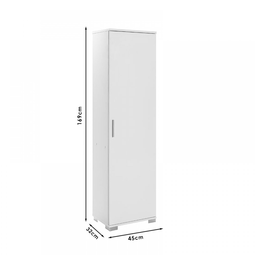 Ντουλάπι-Στήλη Chad1 Pakoworld Λευκό Gloss 45X32X169Εκ